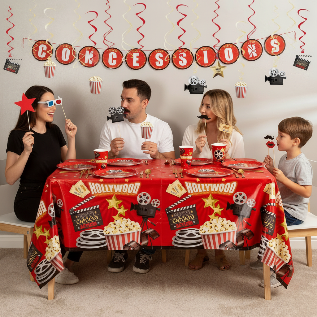 Set Decoración Fiesta Movie Theme 30 Personas 1 un