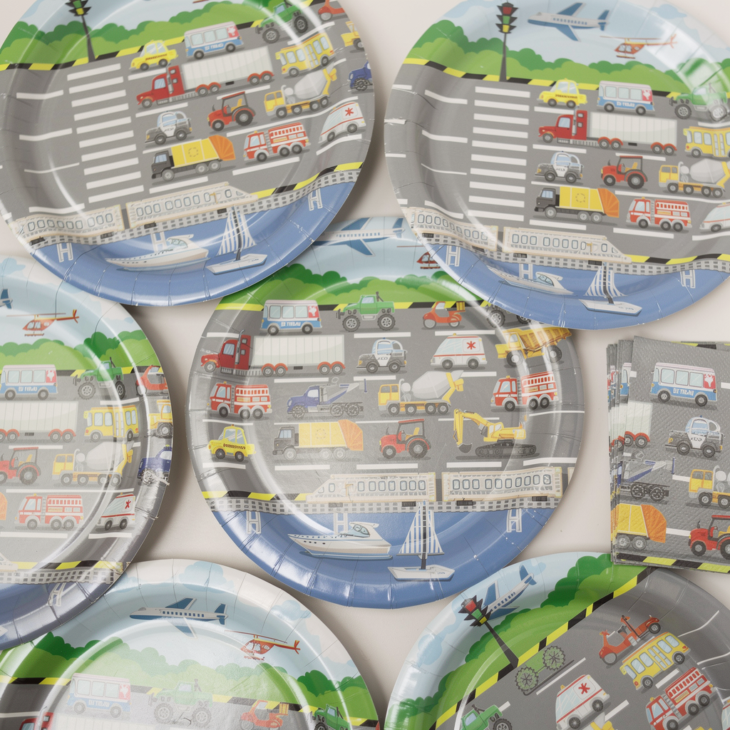 Set Decoración Fiesta Transportation Theme 24 Personas 1 un