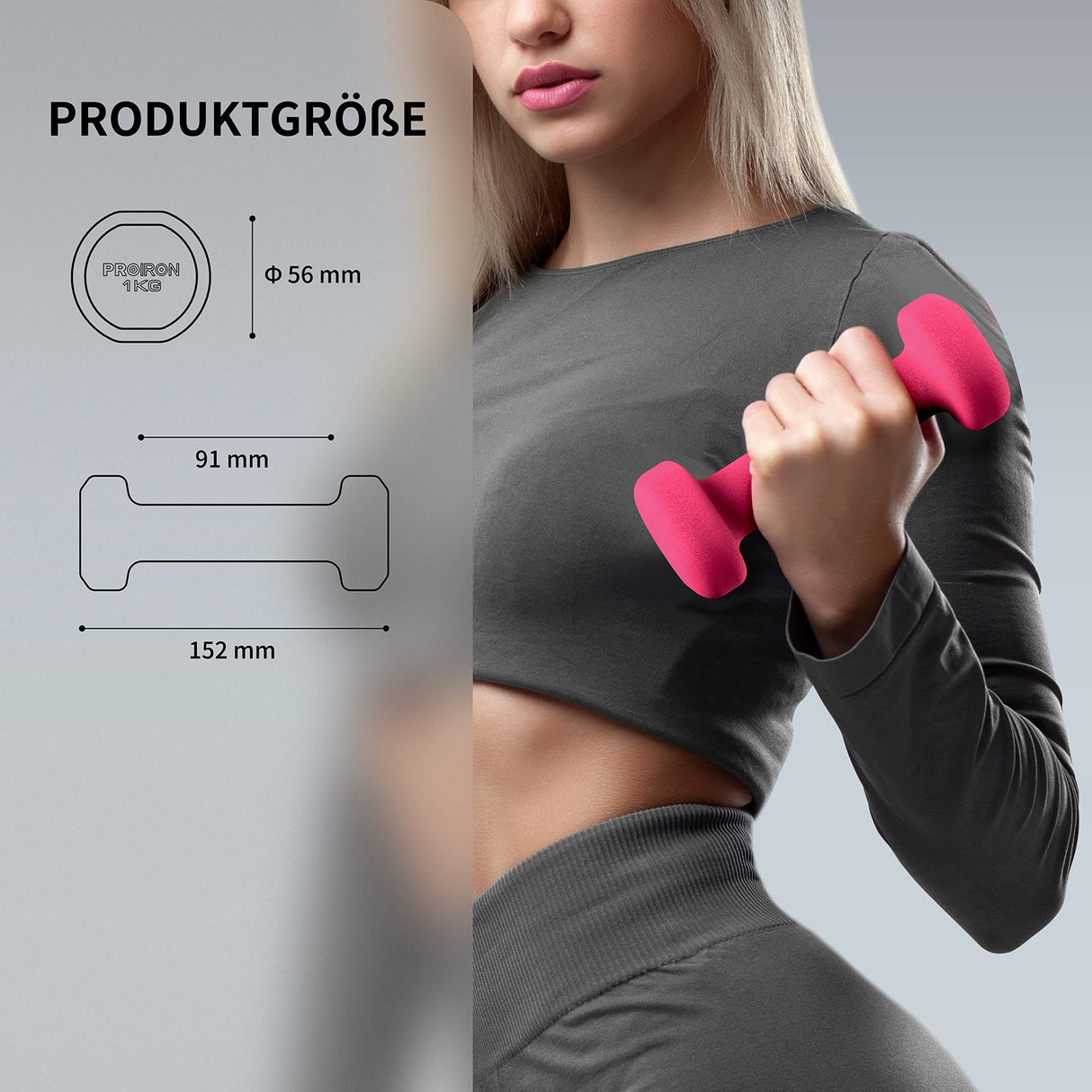 Set de 2 Mancuernas Neoprene Dumbbell 1 kg Proiron 1 un
