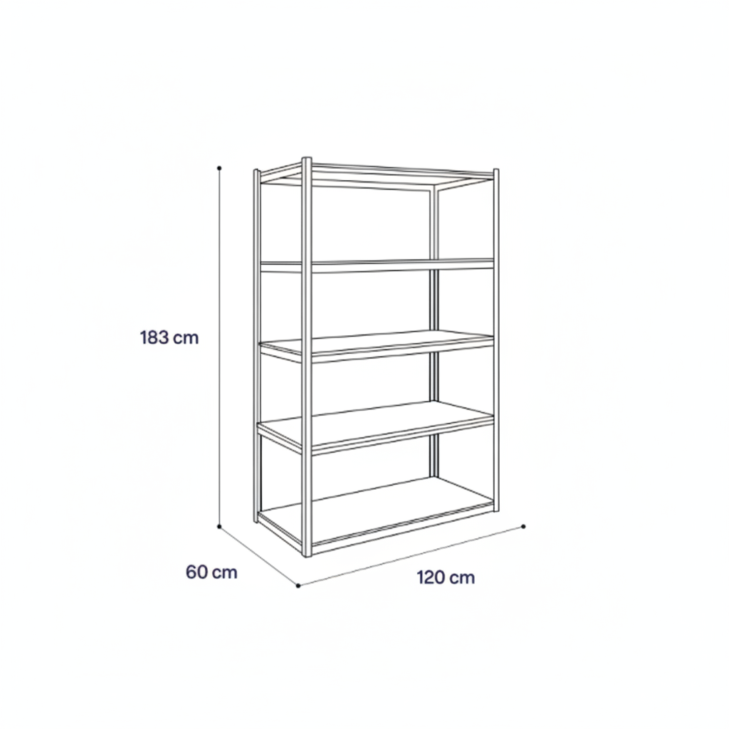 Rack 5 Repisas 120x60x183 cm Silver