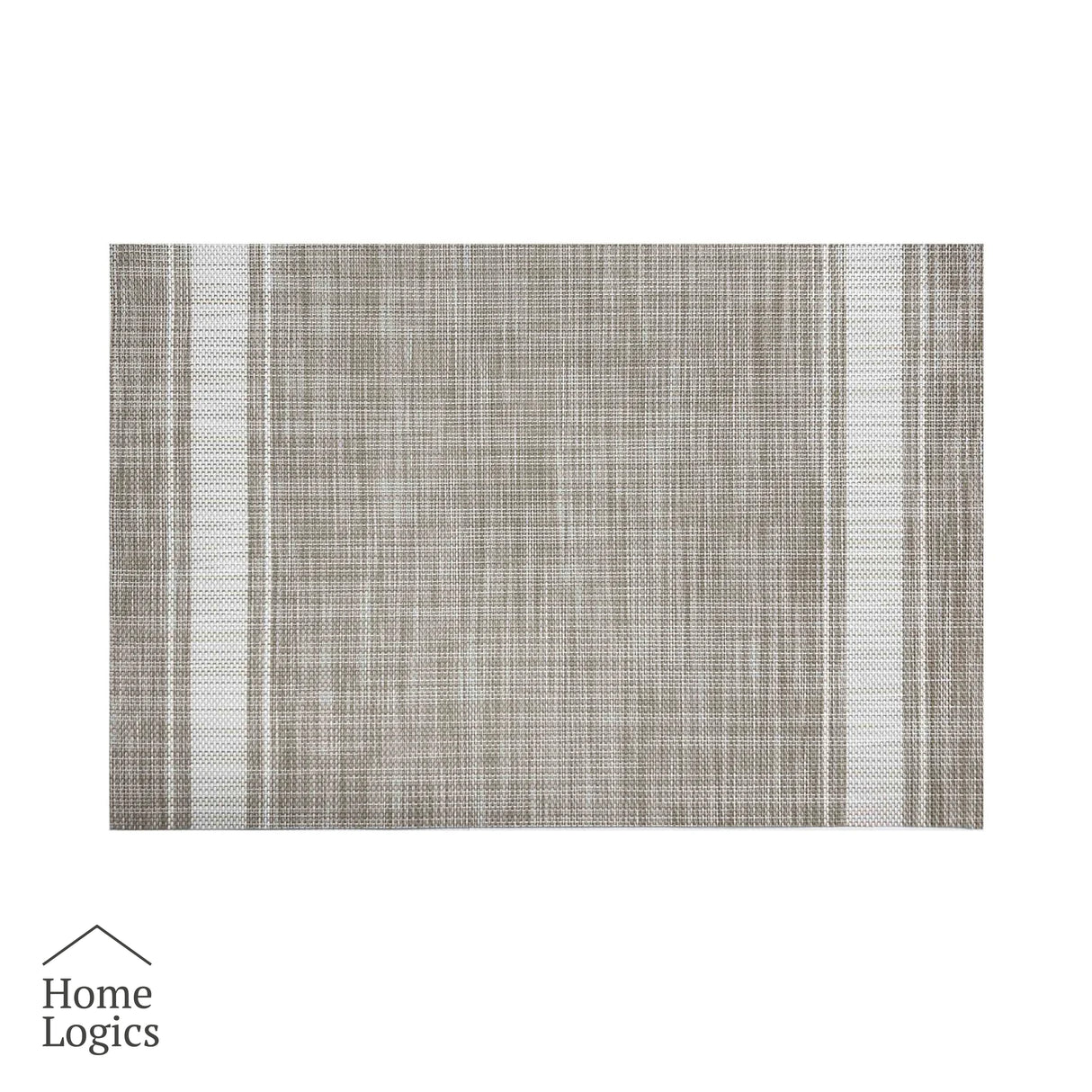 Set 4 Individuales Stripe Collection Beige White Home Logics