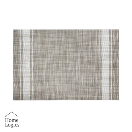 Set 4 Individuales Stripe Collection Beige White Home Logics