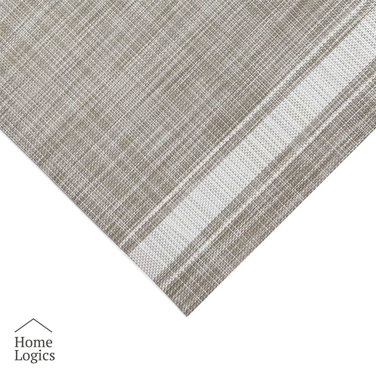 Set 4 Individuales Stripe Collection Beige White Home Logics