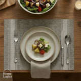 Set 4 Individuales Stripe Collection Beige White Home Logics