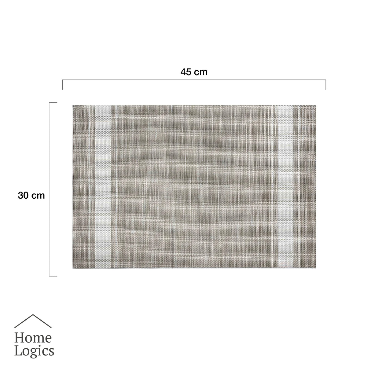 Set 4 Individuales Stripe Collection Beige White Home Logics