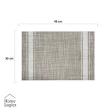Set 4 Individuales Stripe Collection Beige White Home Logics