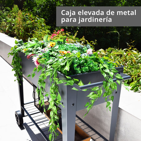 Jardinera con Ruedas Stone Grey SunnyYard 1 un