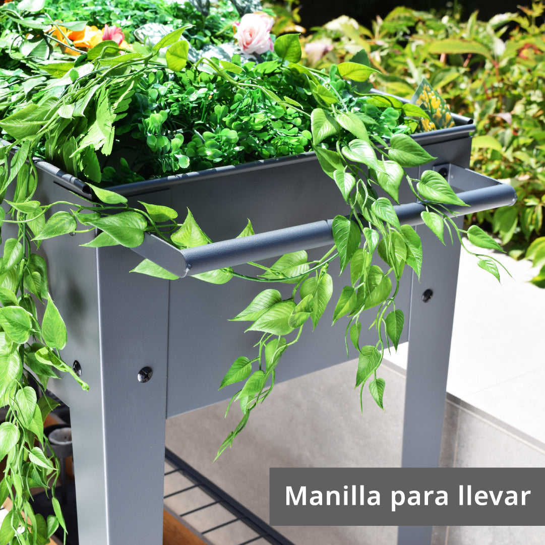 Jardinera con Ruedas Stone Grey SunnyYard 1 un