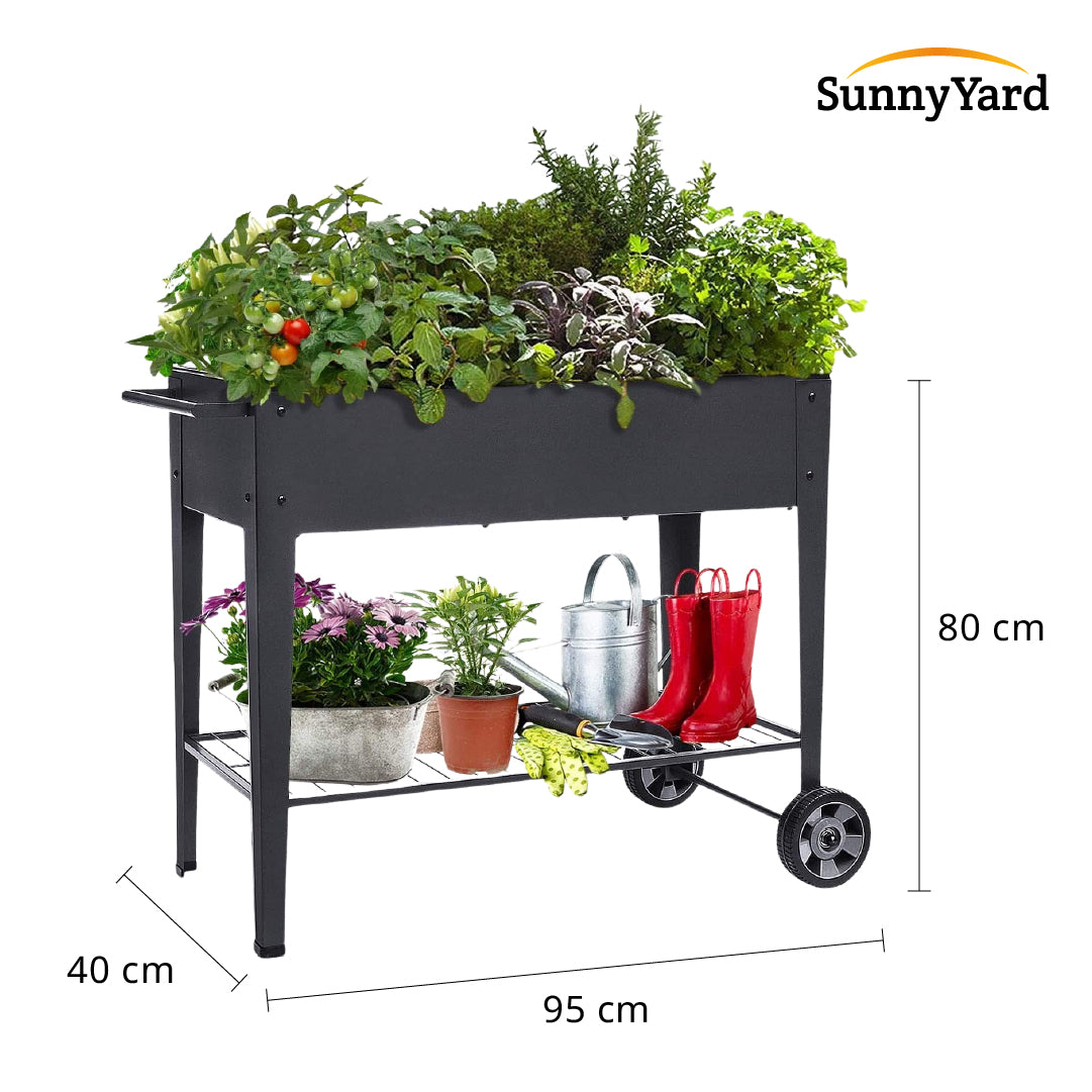 Jardinera de Metal con Ruedas SunnyYard 1 un