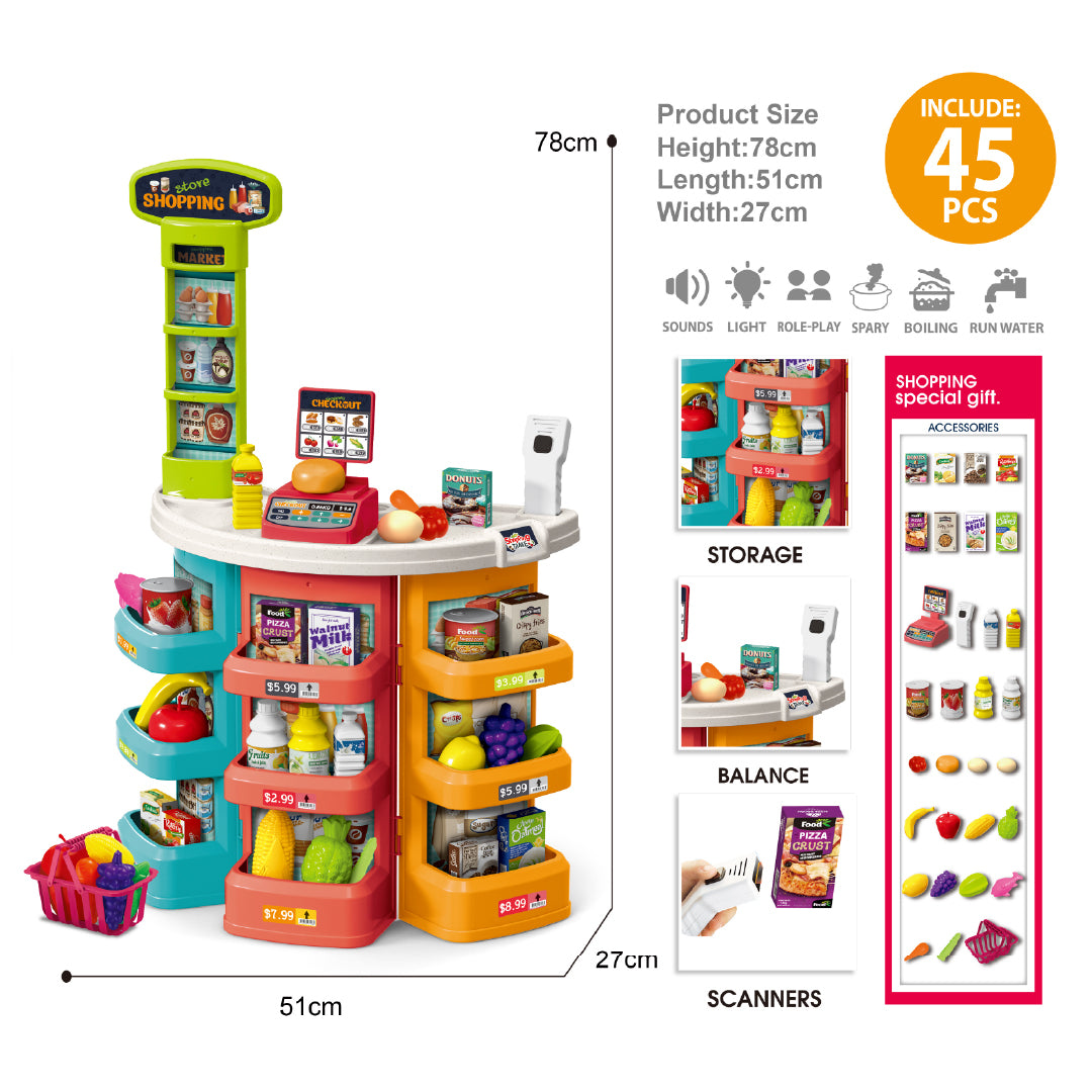 Juego Supermercado Infantil Market Store 44 Piezas 1 un