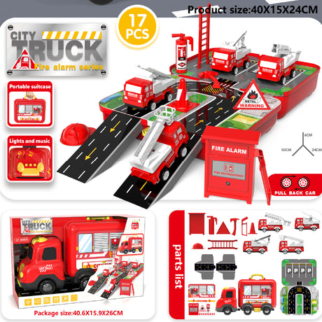 Juego de Bomberos 2 in 1 Portátíl 17 Piezas 1 un