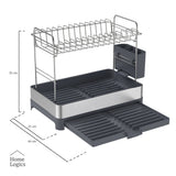 Escurridor de Platos de 2 Niveles con Bandeja Extensible Home Logics 1 un