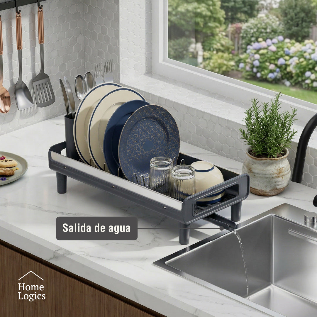 Escurridor de Platos Mini Compacto Acero Inoxidable Home Logics 1 un