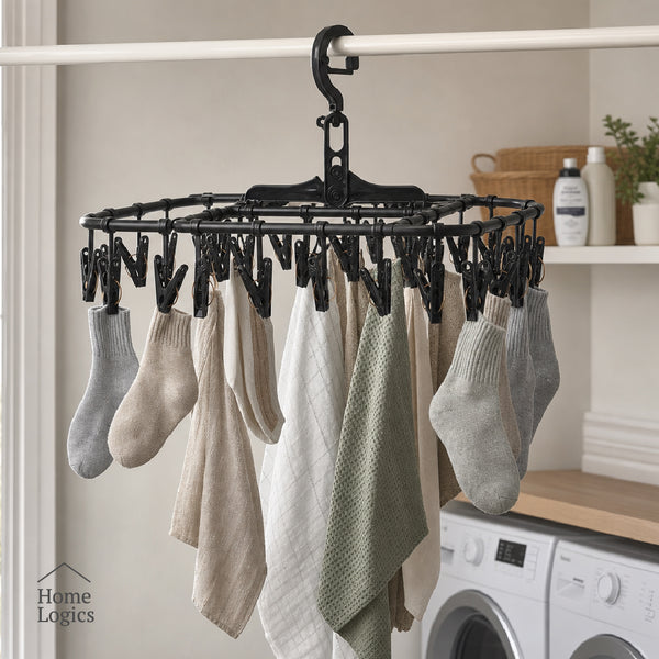 Colgador de Ropa con 28 Pinzas Home Logics 1 un