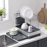Escurridor de Platos de 2 Niveles con Bandeja Extensible Home Logics 1 un