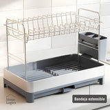 Escurridor de Platos de 2 Niveles con Bandeja Extensible Home Logics 1 un