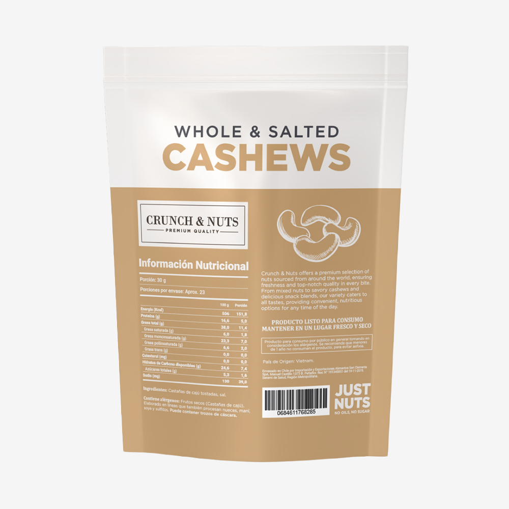 Castañas de Cajú Con Sal Crunch & Nuts 700 g