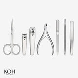 Set de Cuidado de Uñas 7 Piezas de Acero Inoxidable con Estuche Compacto KOH 1 un