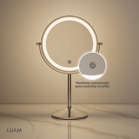 Espejo de Mesa Redondo Led Luam 1 un