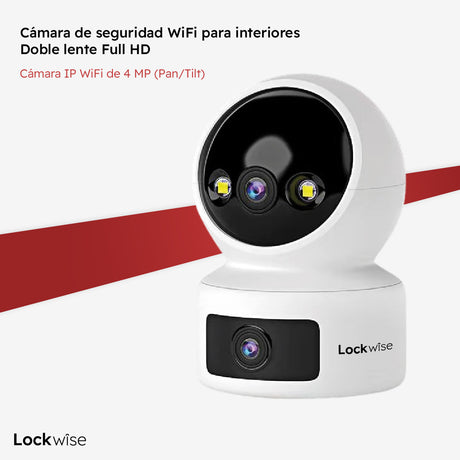 Cámara de Seguridad WiFi Interior Full HD Doble Lente Lockwise 1 un