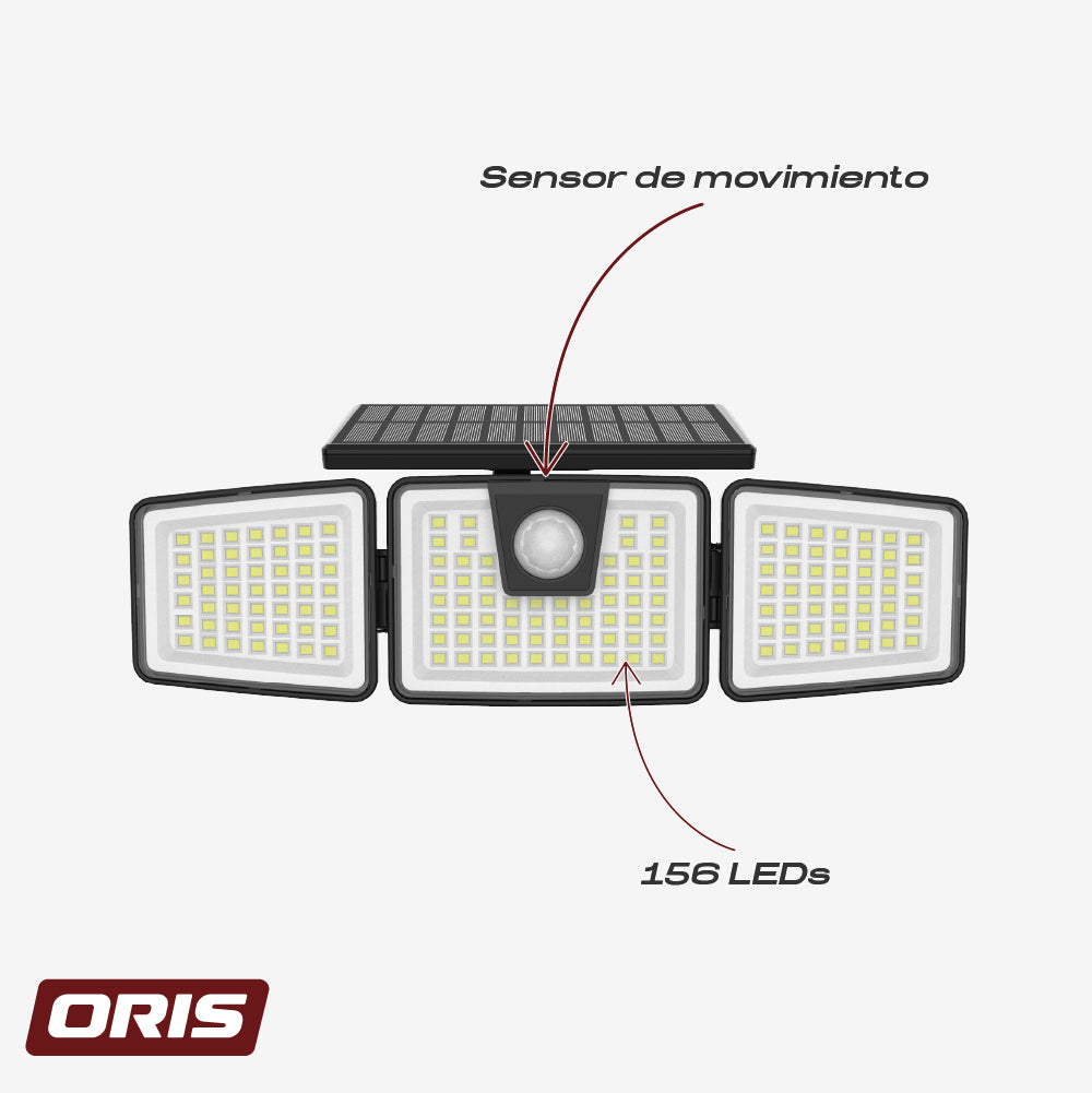 Foco Solar LED de Muro con Sensor de Movimiento 1 un