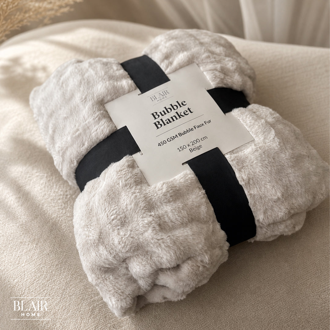 Manta Ultra Suave Burbujas Beige 150 x 200 cm Blair Home 1 un
