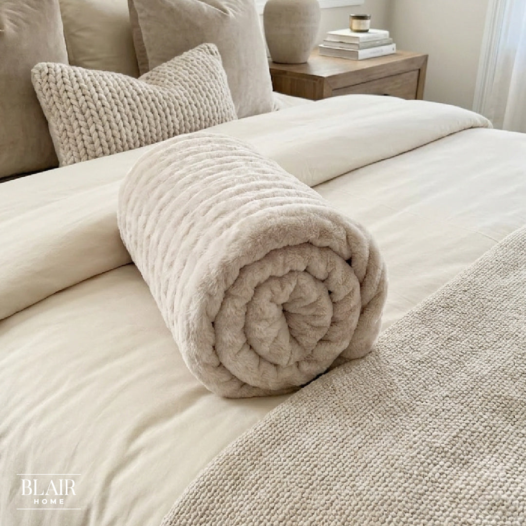 Manta Ultra Suave Burbujas Beige 150 x 200 cm Blair Home 1 un