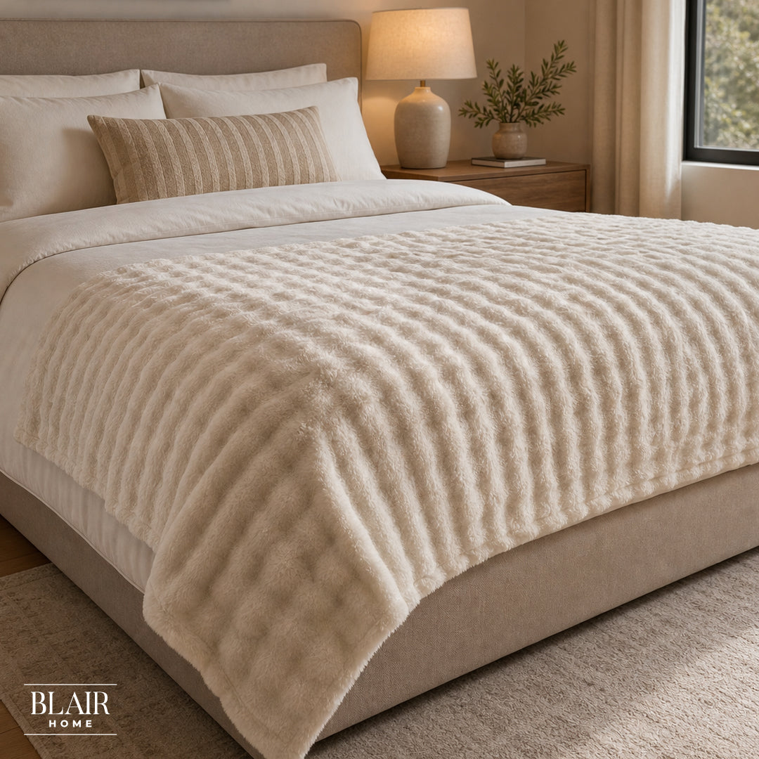 Manta Ultra Suave Burbujas Beige 150 x 200 cm Blair Home 1 un