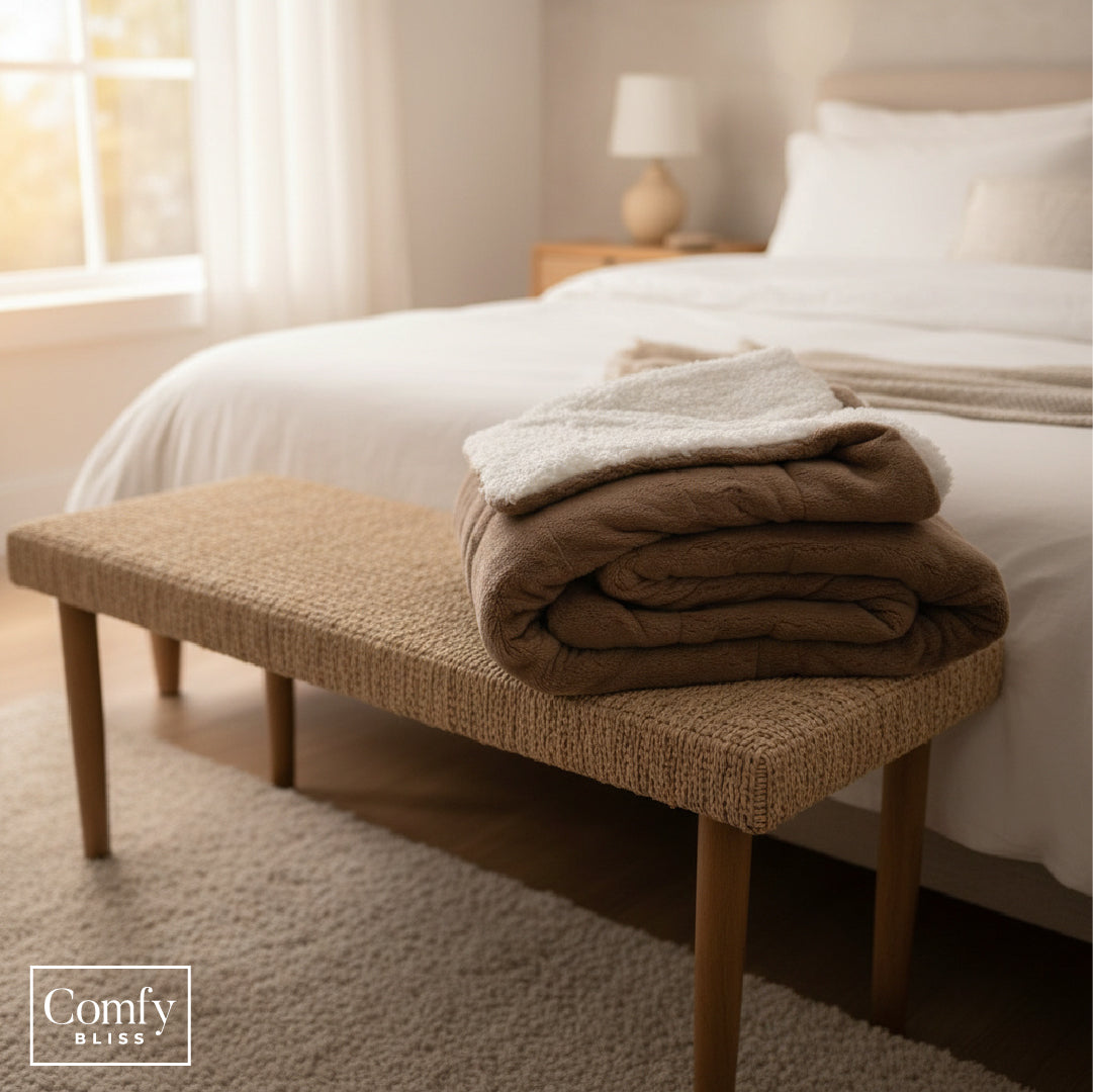 Manta Sherpa Café 130 x 170 cm Comfy Bliss 1 un