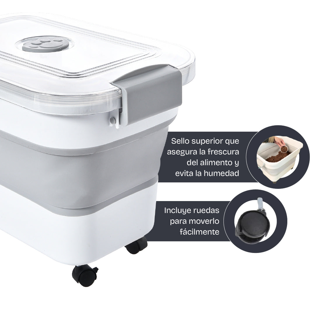 Contenedor Alimento Plegable para Mascotas 30L 1 un