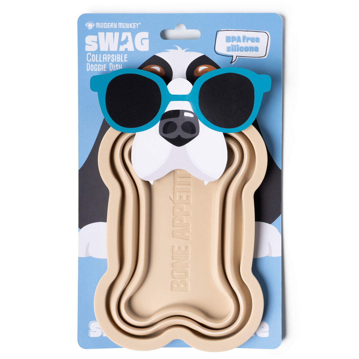 Plato Comida Perro Plegable Modern Monkey 1 un