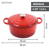 Olla Hierro Fundido Dutch Oven Red Beathon 1 un