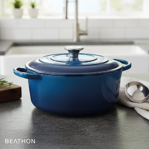 Olla Hierro Fundido Esmaltado Dutch Oven Teal Blue Beathon 1 un