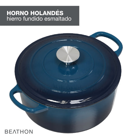 Olla Hierro Fundido Esmaltado Dutch Oven Teal Blue Beathon 1 un