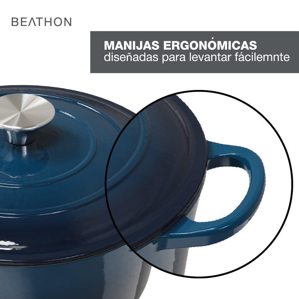 Olla Hierro Fundido Esmaltado Dutch Oven Teal Blue Beathon 1 un