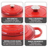 Olla Hierro Fundido Dutch Oven Red Beathon 1 un