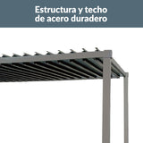 Pérgola Bioclimática 3 x 4 m Acero Techo Ajustable Solara Canberra 1 un