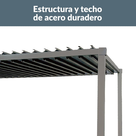 Pérgola Bioclimática 3 x 4 m Acero Techo Ajustable Solara Canberra 1 un
