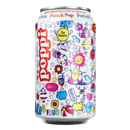 Bebida Prebiotic Punch Pop Lata Poppi 355 ml