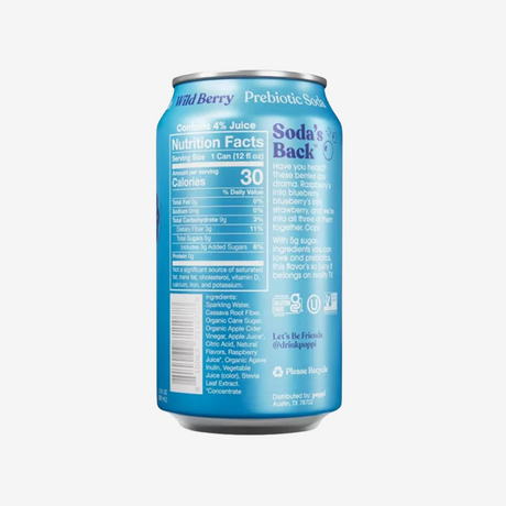 Bebida Prebiotic Wild Berry Lata Poppi 355 ml