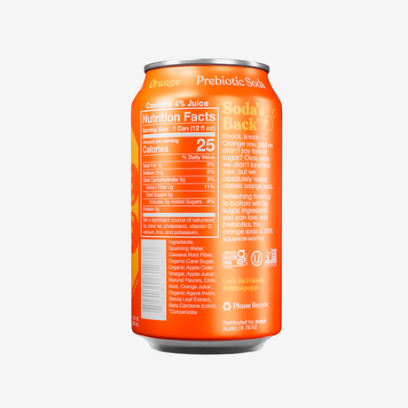 Bebida Prebiotic Orange Lata Poppi 355 ml