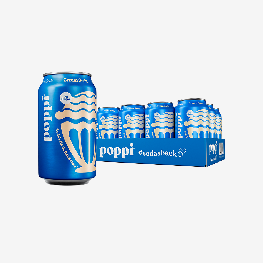 Bebida Prebiotic Cream Soda Lata Poppi 12 x 355 ml