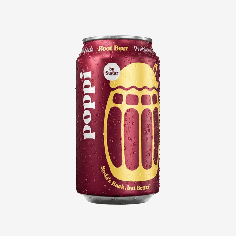 Bebida Prebiotic Root Beer Lata Poppi 355 ml