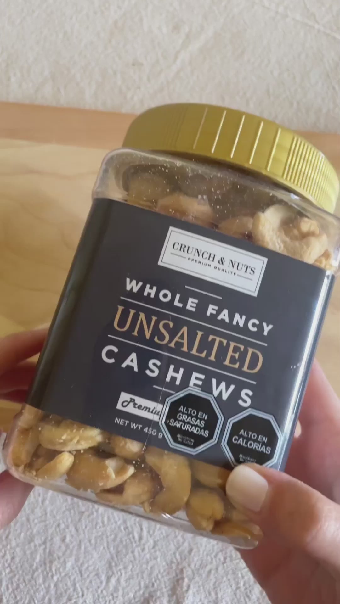 Castañas de Cajú sin Sal Crunch & Nuts 450 g