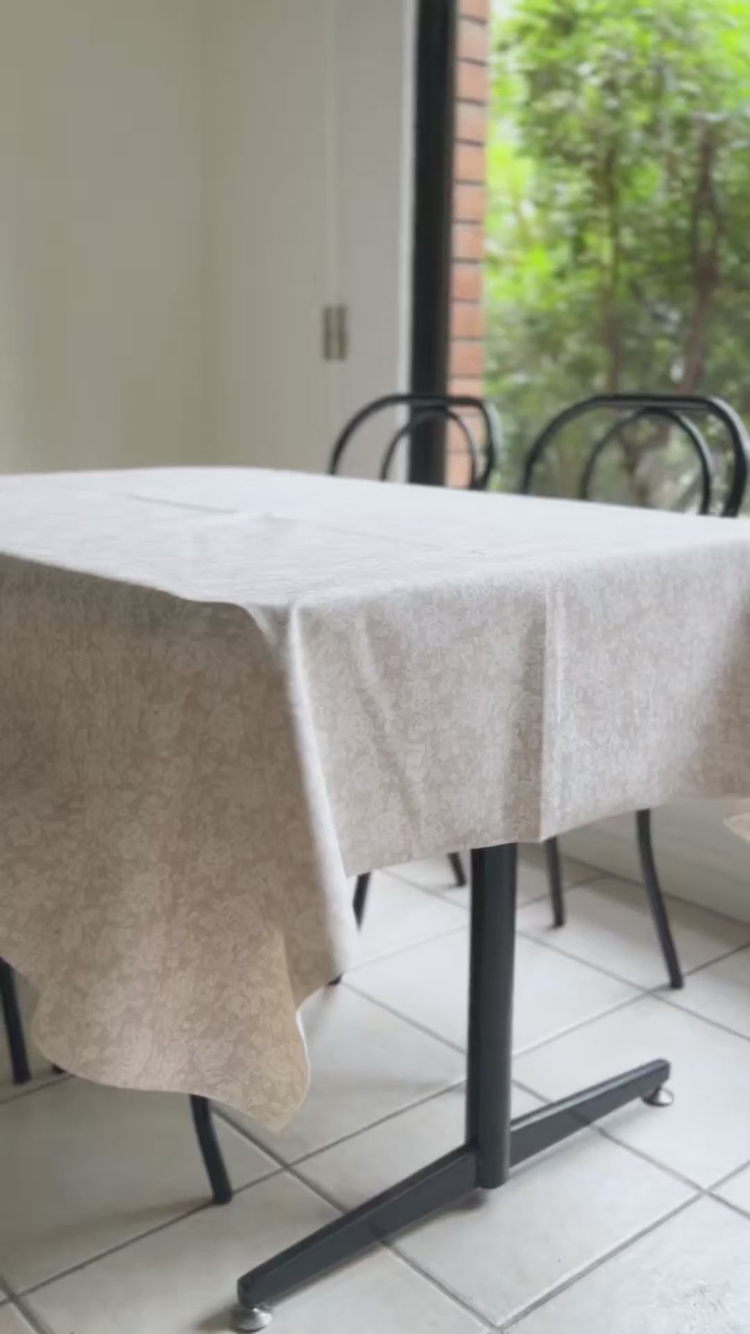 Mantel Rectangular Vintage Linen Garden Silky Smooth Collection 140X280 cm Home Logics 1 un