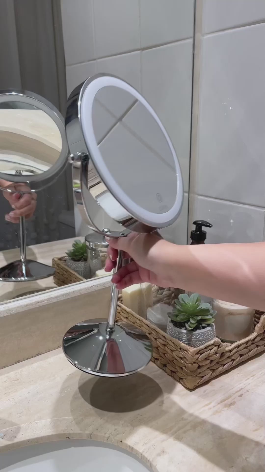 Espejo de Mesa Redondo Led Luam 1 un