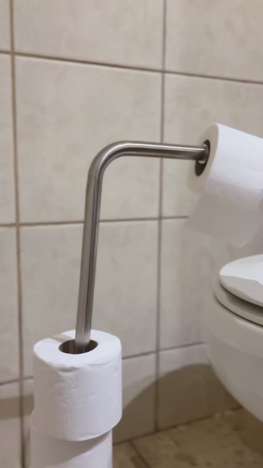 Porta Rollo De Papel Para Baño De Acero Inoxidable con Base Home Logics 1 un