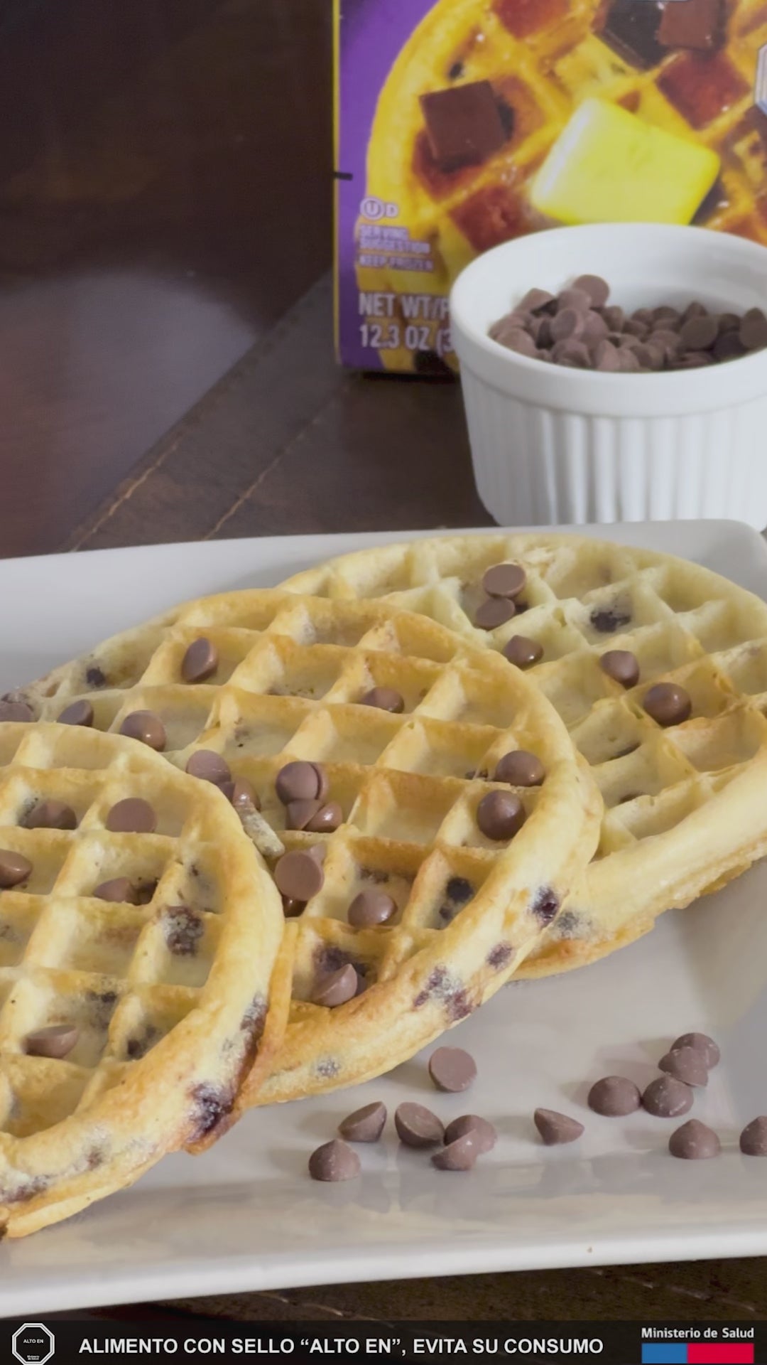 Waffles Eggo Congelados Chips Chocolate Kellogg's 349 g
