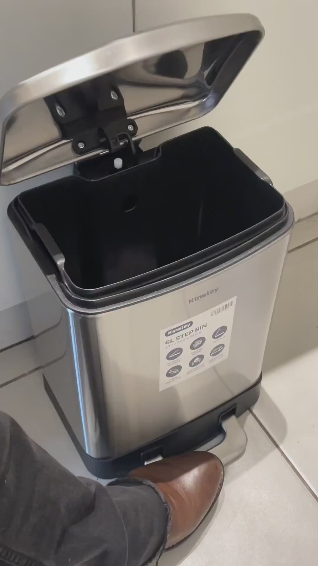 Basurero con Pedal 6L Kinsley 1 un