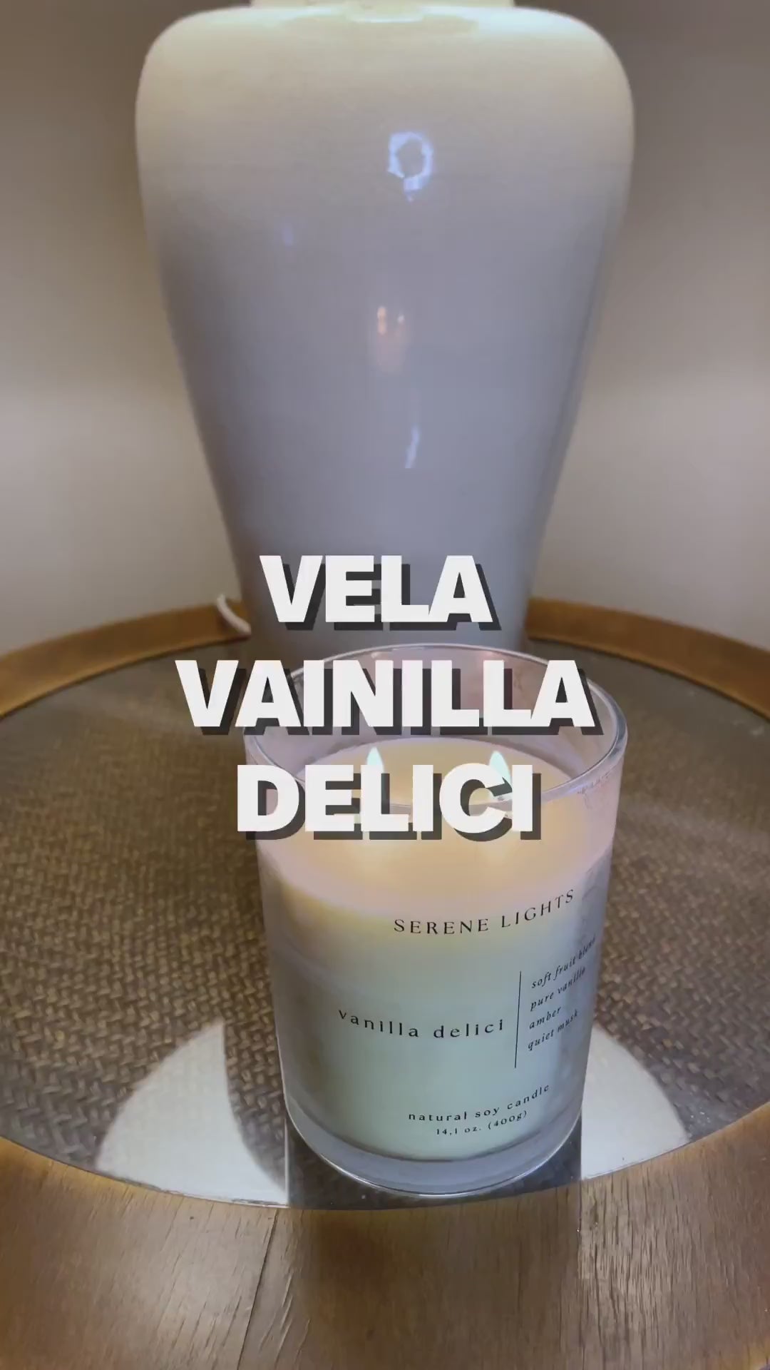 Vela Soja Natural Vanilla Delici 400g Serene Lights 1 un